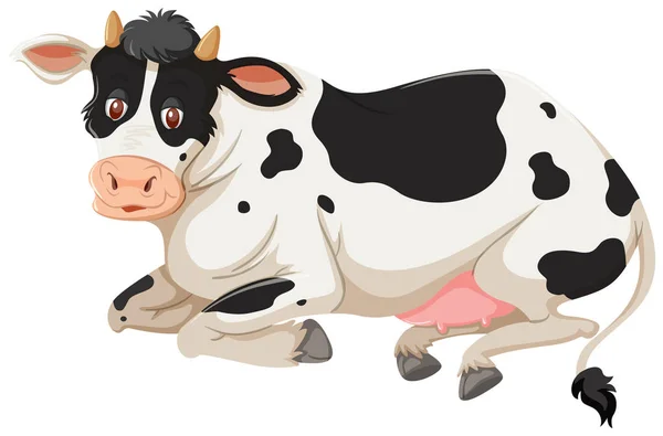 Vaca Feliz Que Estabelece Ilustração — Vetor de Stock