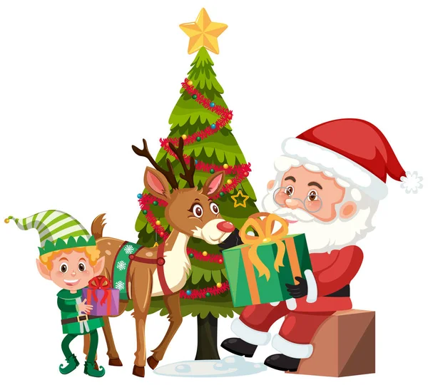 Christmas and santa on white background illustration