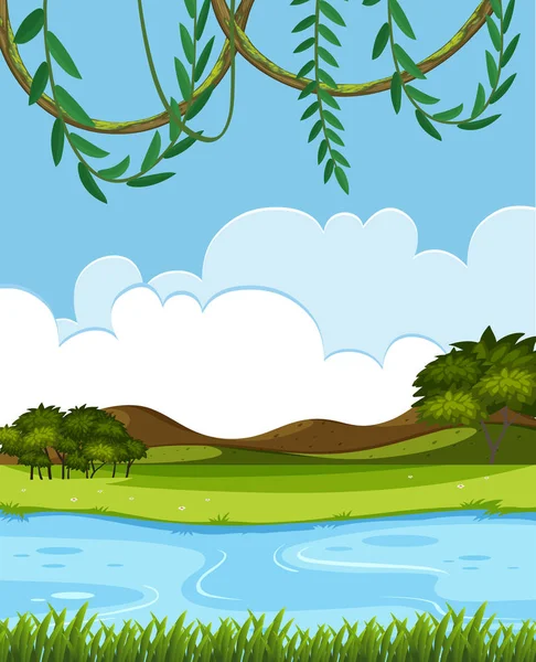 A nature river view illustration