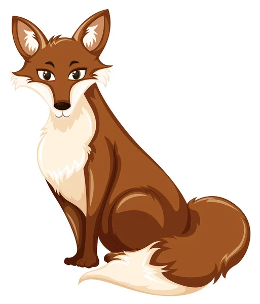 Een Bruin Fox Witte Achtergrond Afbeelding — Stockvector