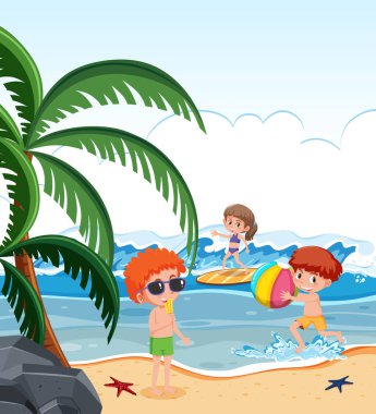 Yaz Etkinliği beach illüstrasyon