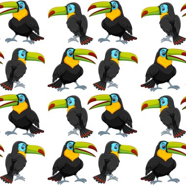 Toucan üzerinde sorunsuz wallpeper illüstrasyon
