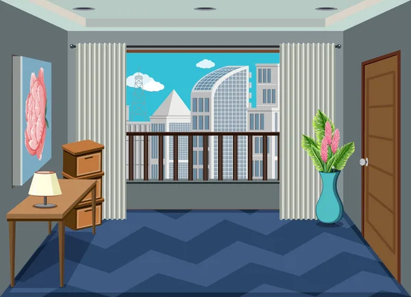 Interior Sala Apartamentos Ilustración — Vector de stock