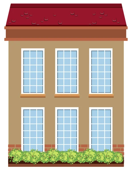 Flat Building White Background Illustration — Stock Vector