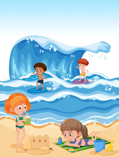 Letní Dovolená Pláži Ilustrace — Stockový vektor