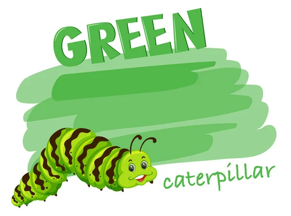 绿色毛毛虫在油漆颜色例证 — 图库矢量图片