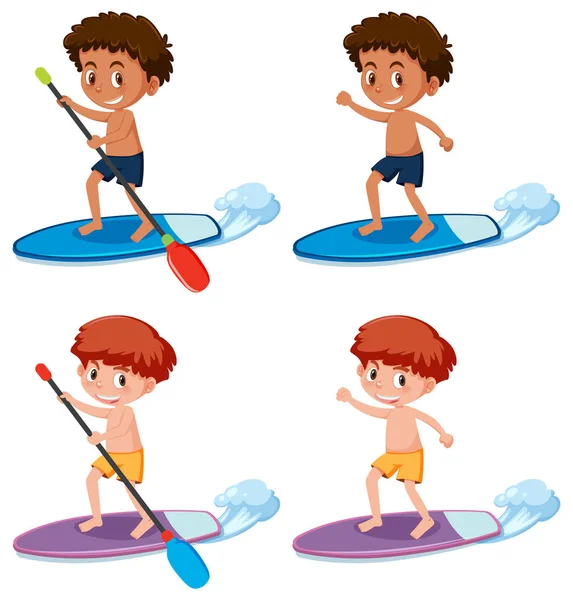 Boy Remar Ilustración Tablero Sup — Archivo Imágenes Vectoriales