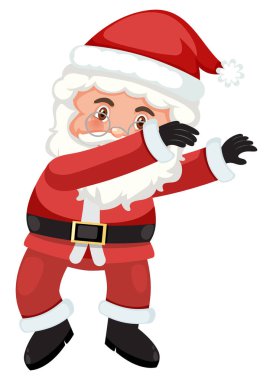 Noel Baba beyaz arka plan illüstrasyon dans kırmızı
