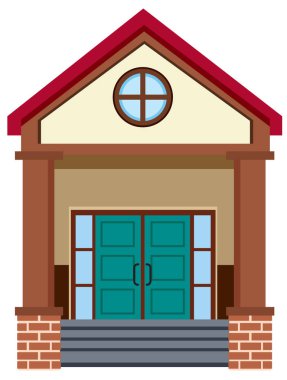 Bir binanın dış giriş yoluna illüstrasyon