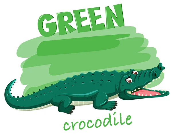 Uma Ilustração Conceito Crocodilo Verde —  Vetores de Stock