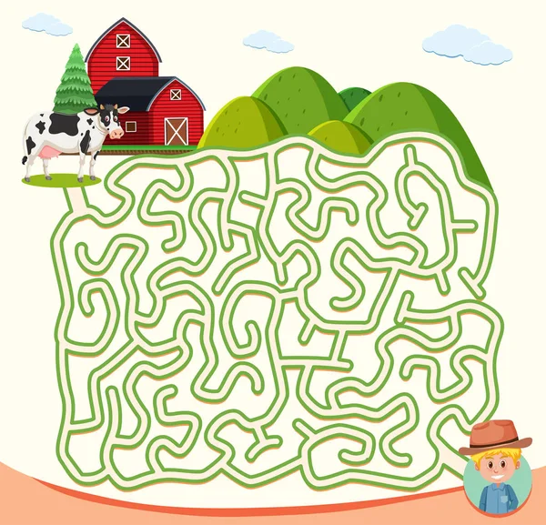 Fazenda Labirinto Conceito Ilustração —  Vetores de Stock