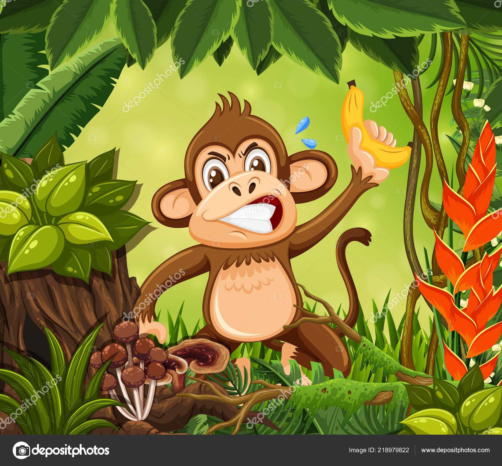Angry Monkey Jungle Background Illustration Stock Vector Image by ©brgfx #218979822 Angry Monkey Jungle Background Illustration Stock Vector Image by ©brgfx #218979822