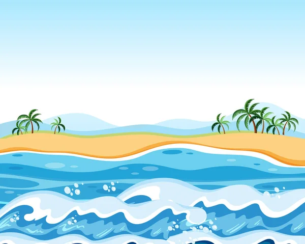 Flat Empty Beach Background Illustration — Stock Vector