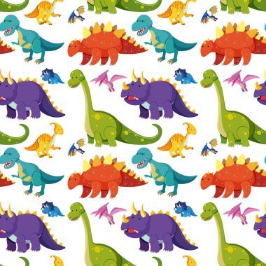 Düz dinozor sorunsuz arka plan illüstrasyon