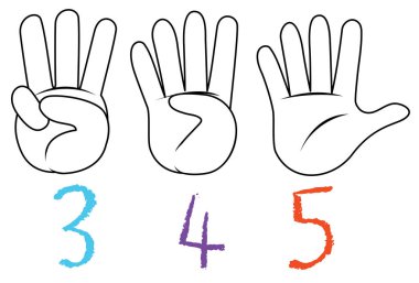 Doodle el jest illüstrasyon numarasıyla