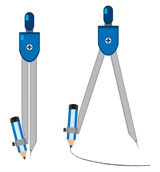 Desenho Matemática Bússolas Equipamento Ilustração — Vetor de Stock