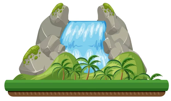 A nature waterfall on white background illustration