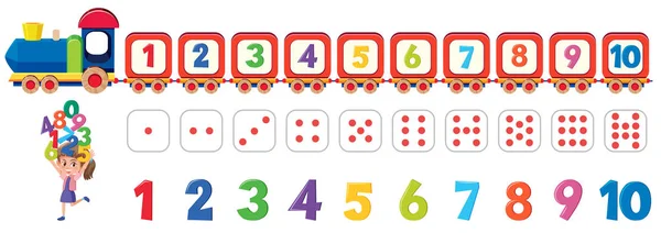 数学骰子数字元素插图 — 图库矢量图片