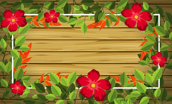 Blume Auf Hölzernem Hintergrund — Stockvektor