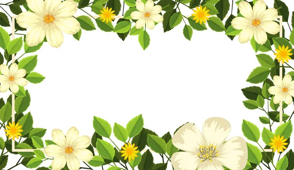 Beautiful Flower Blank Card Template Illustration — Stock Vector