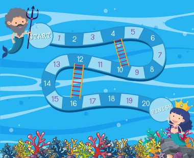 Sualtı masa oyunu şablon çizimi