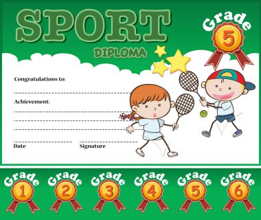 Bir spor diploma şablon çizimi