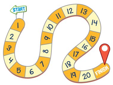 Basit masa oyunu şablon çizimi