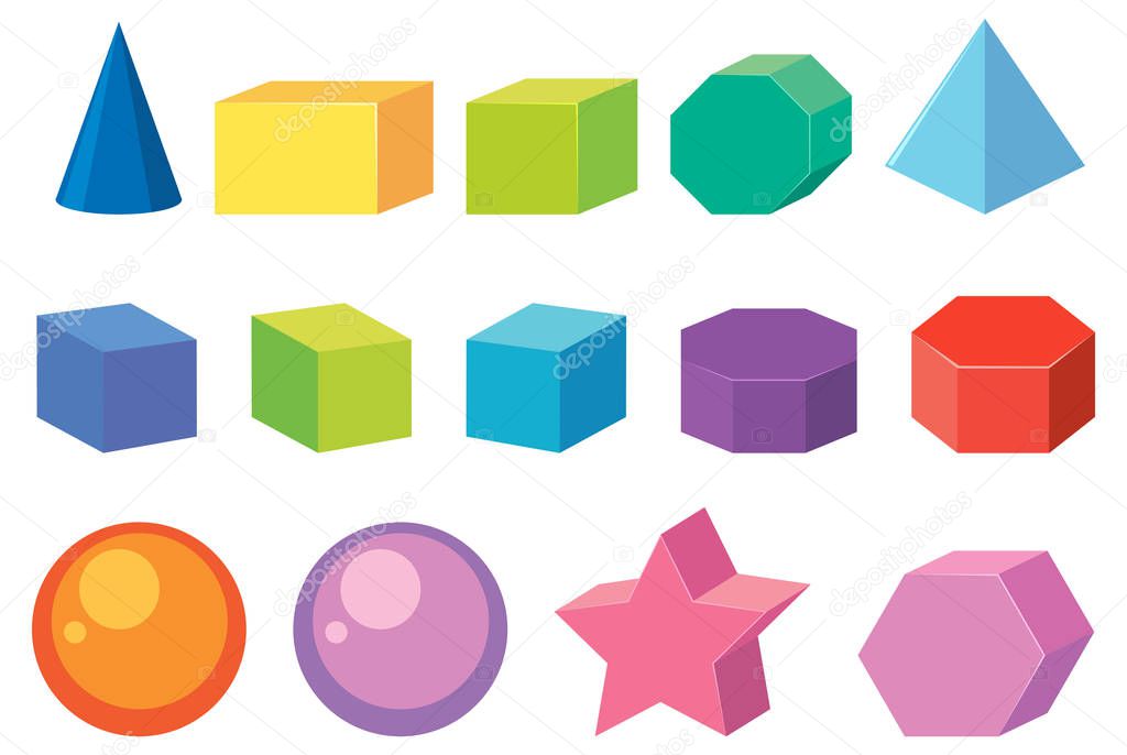 Set of geometry shapes illustration