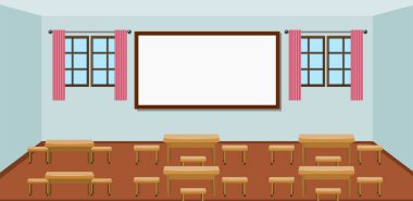 Sınıf Oda illüstrasyon iç