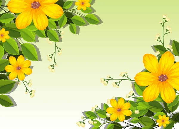 Yellow flowers background scene illustration