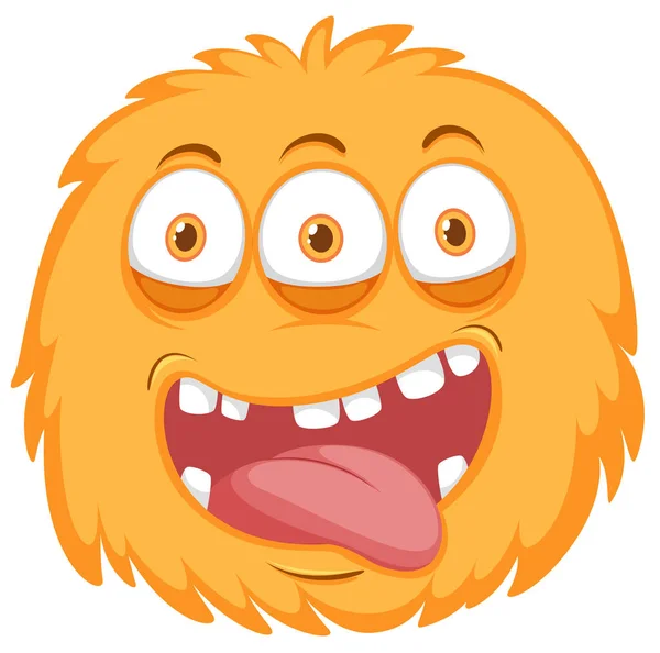 Funny Orange Monster Bílé Pozadí Obrázku — Stockový vektor