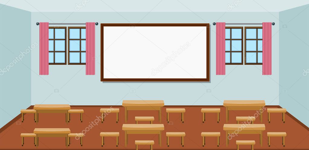 Interior of class room illustration