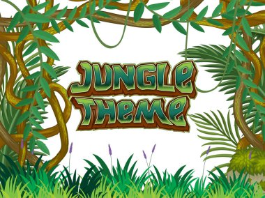 Orman Tema doğa sahne illüstrasyon