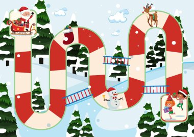 Noel temalı oyununu illüstrasyon