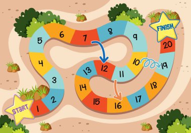 Bir basit masa oyunu şablon çizimi