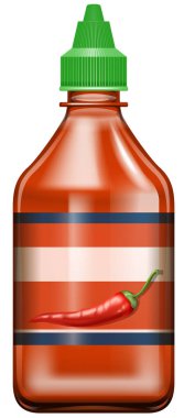 Beyaz arka plan illüstrasyon üzerinde acı sos