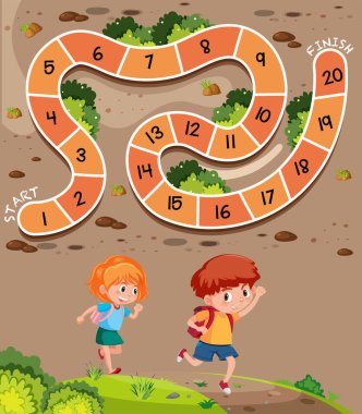 Öğrenciler oyun templath illüstrasyon gemide