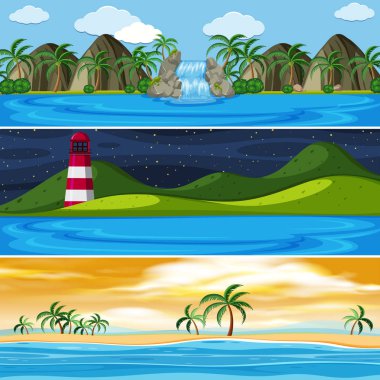 Panorama manzara şekil kümesi