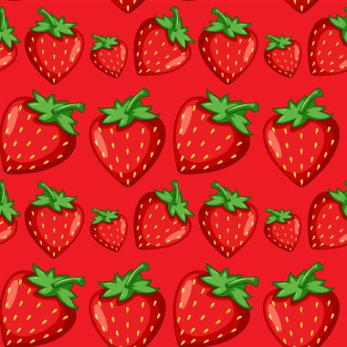 Kırmızı çilek Dikişsiz desen illüstrasyon
