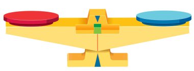 Beyaz arka plan illüstrasyon bir ölçekte