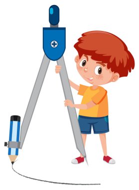 Pergel çizim ile bir çocuk