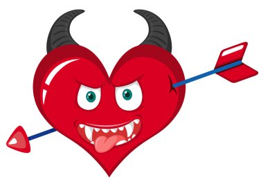 Bir kötü kalp karakter çizimi