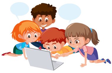 Çocukların bilgisayar gösterimi kullanarak Grup