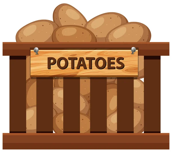 Trälåda För Potatis Illustration — Stock vektor