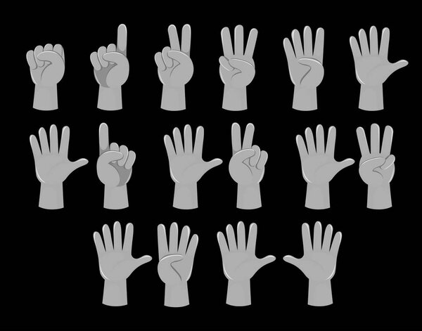 Human hand number gesture illustration