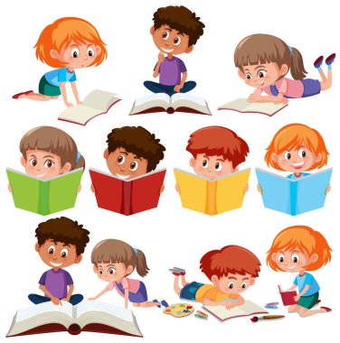 Çocuk kitap Illustration okuma seti