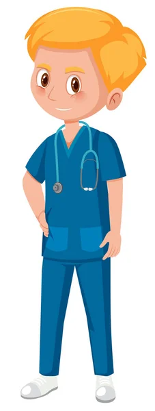 Asistente Médico Masculino Ilustración — Vector de stock