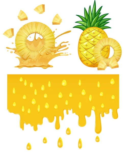 Ananas Sfondo Bianco Illustrazione — Vettoriale Stock