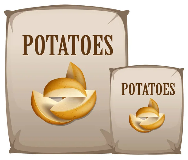 Patates Çanta Çizimde — Stok Vektör