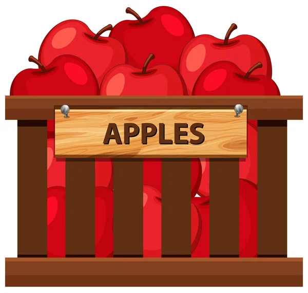 Una Caja Manzanas Ilustración — Vector de stock
